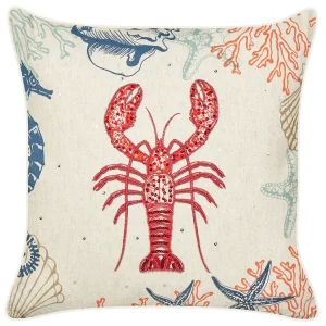Lin pur Cushion Lobster Motif 45 x 45 cm Beige KELP