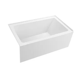 Mitigeur Baignoire en alcôve, drain à gauche, dimensions : 54 × 32 × 22 po, 3 murs