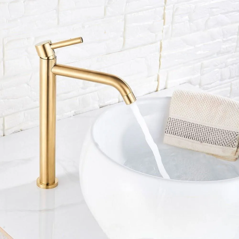 Mitigeur Lavabo Bec en Cascade | Éclat Brillant avec Pack de 6