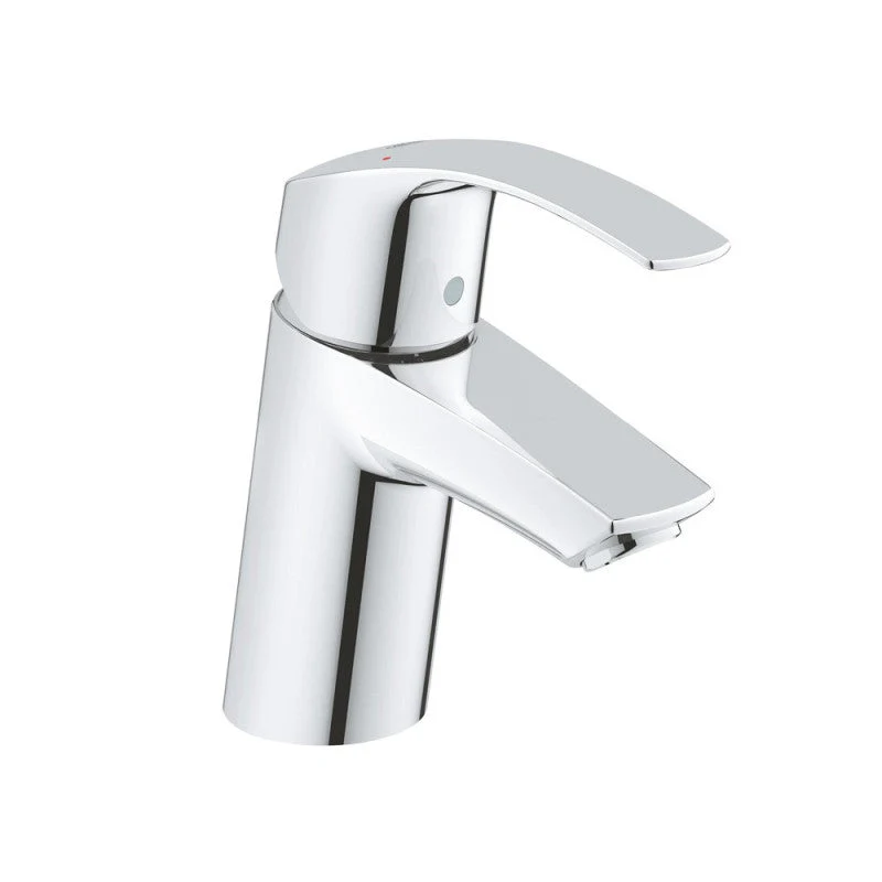 Mitigeur lavabo EUROSMART GROHE 23922002 bec bas - taille S - bonde de vidage clic clac - acier chromé