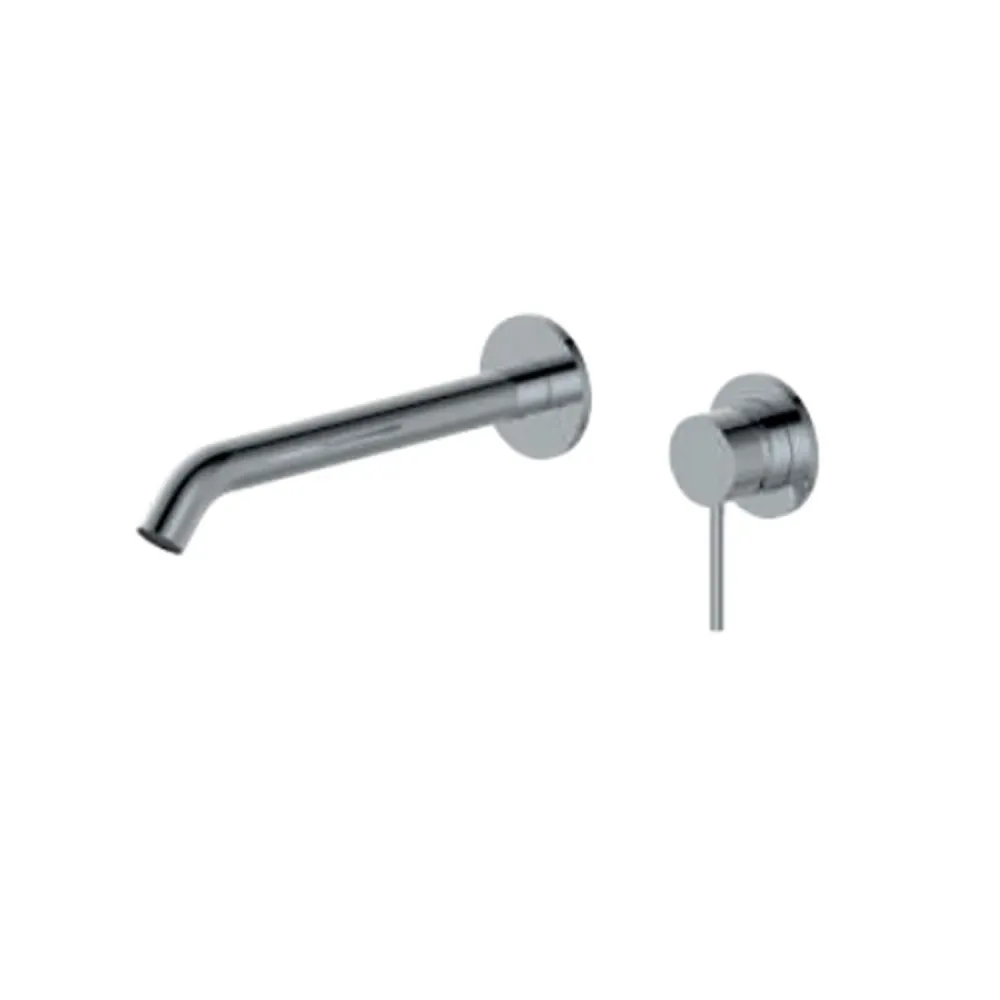 Mitigeur monocommande lavabo mural RubiFlux série Regal bec 20 cm - Acier chromé Lot de 10 Pièces
