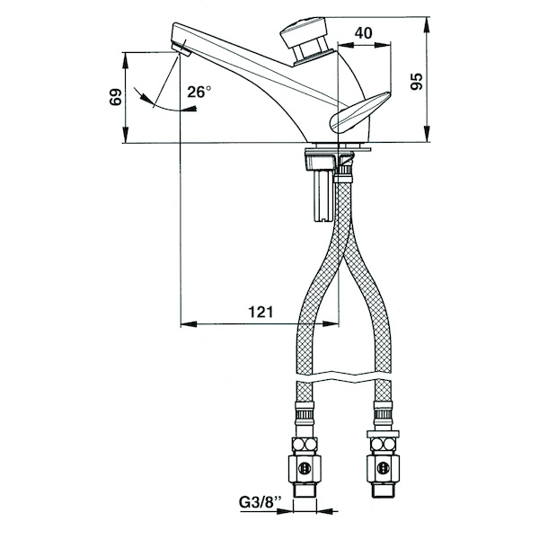 Pièce Détachée d'Origine Mitigeur de lavabo 3000 - Finition : chromé - PRESTO