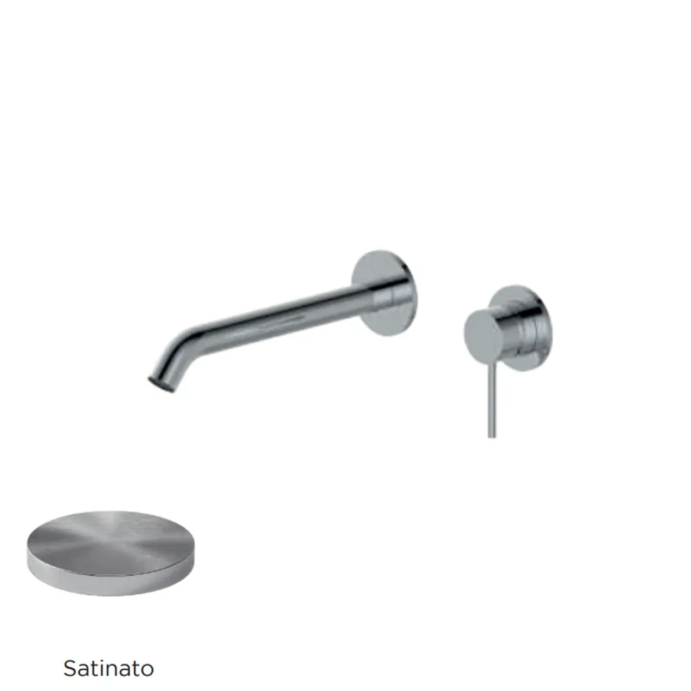 Pièce Détachée d'Origine Mitigeur monocommande lavabo mural RubiFlux série Regal bec 20 cm - Acier chromé brossé