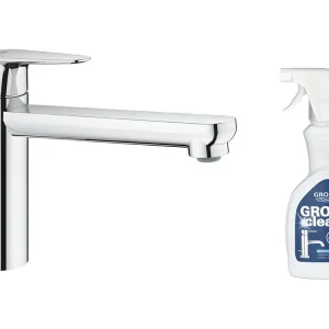 Résistant à la Corrosion Robinet de cuisine bec médium GROHE Start Curve Quickfix chromé + nettoyant GrohClean