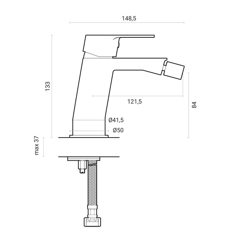 Composition Brezza avec mitigeur lavabo + bidet en laiton chromé