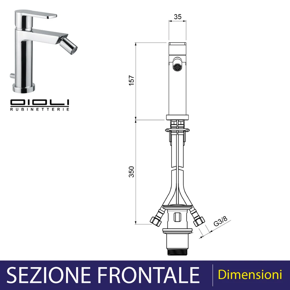 Miscelatore bidet con aeratore snodabile cromo lucido Neuf Detroit