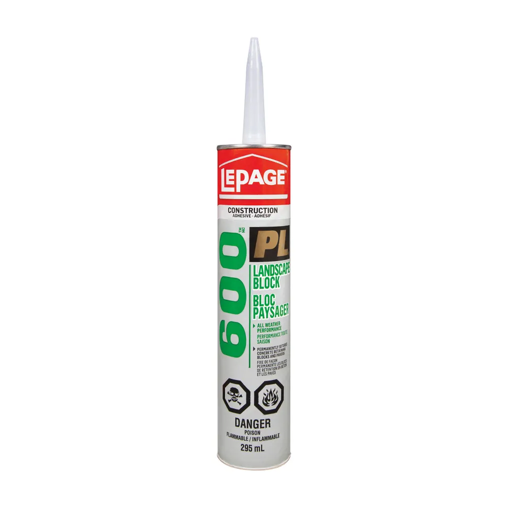 Robuste et Durable Adhésif de construction pour blocs paysagers PL 600, 295 ml