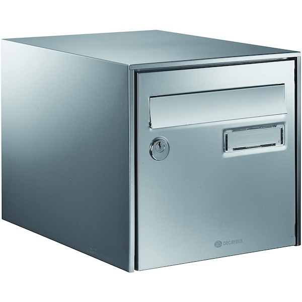 Certifié NF Boîte aux lettres individuelle LOFT INOX - 1 porte - gris - DECAYEUX