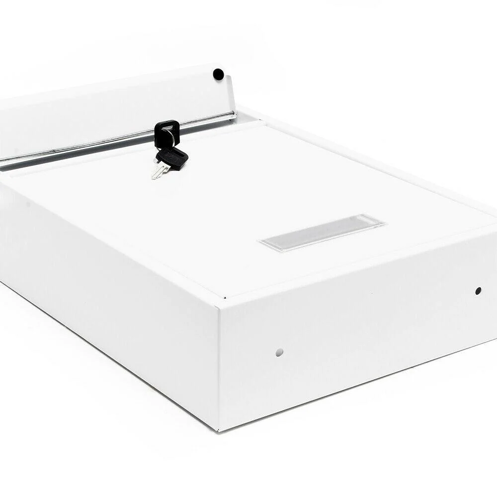 Accessoire de signalisation Boite aux lettres design murale courrier acier galvanisé 26 x 8,5 x 35 cm blanc 16_0000073