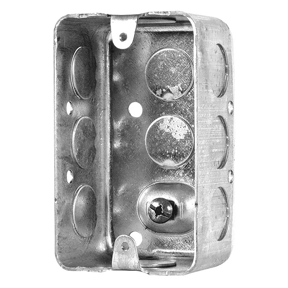 Boîte électrique rectangulaire pour (1) dispositif à 10 entrées défonçables, 1-7/8'' de profondeur (16,5 po3) avec couverc...