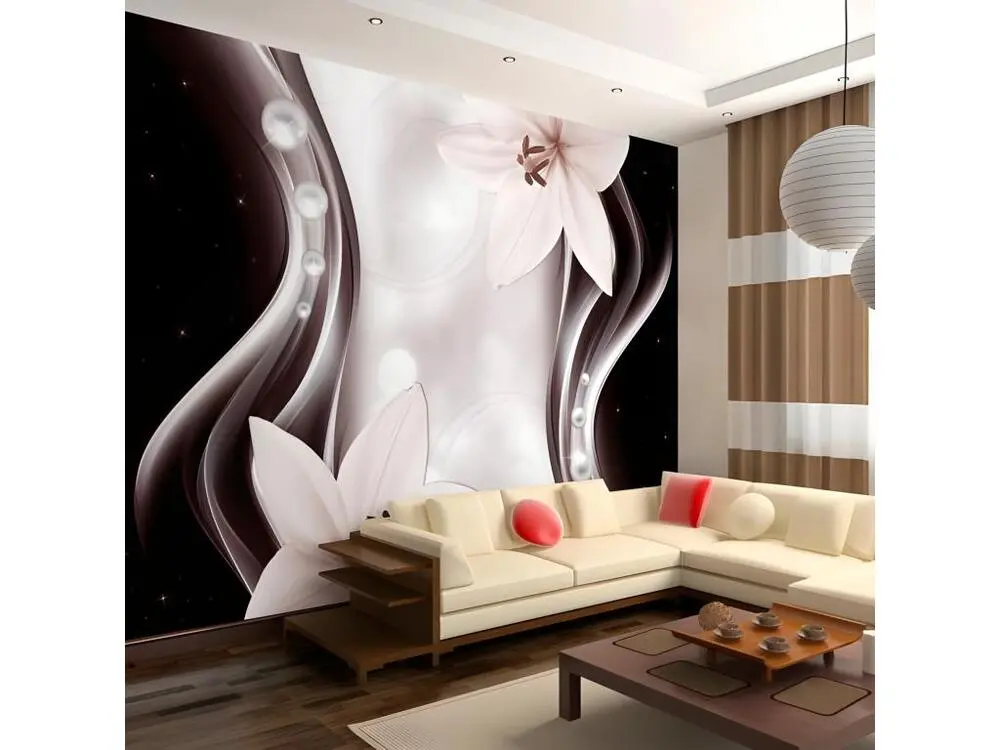 Papier peint intissé Fleurs Border Abstraction : Taille - 300 x 210 cm Largeur 53 cm