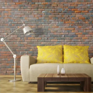 Papier peint intissé Fonds et Dessins Mur en briques : Taille - 300 x 231 cm Motif Rayures