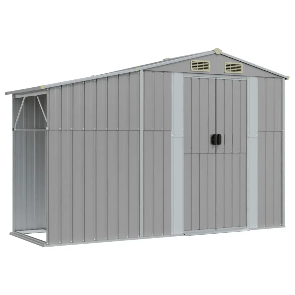 Abri de jardin cabane cabanon maison de stockage remise extérieur hangar outils ferme 277 x 93 x 179 cm acier galvanisé gr...