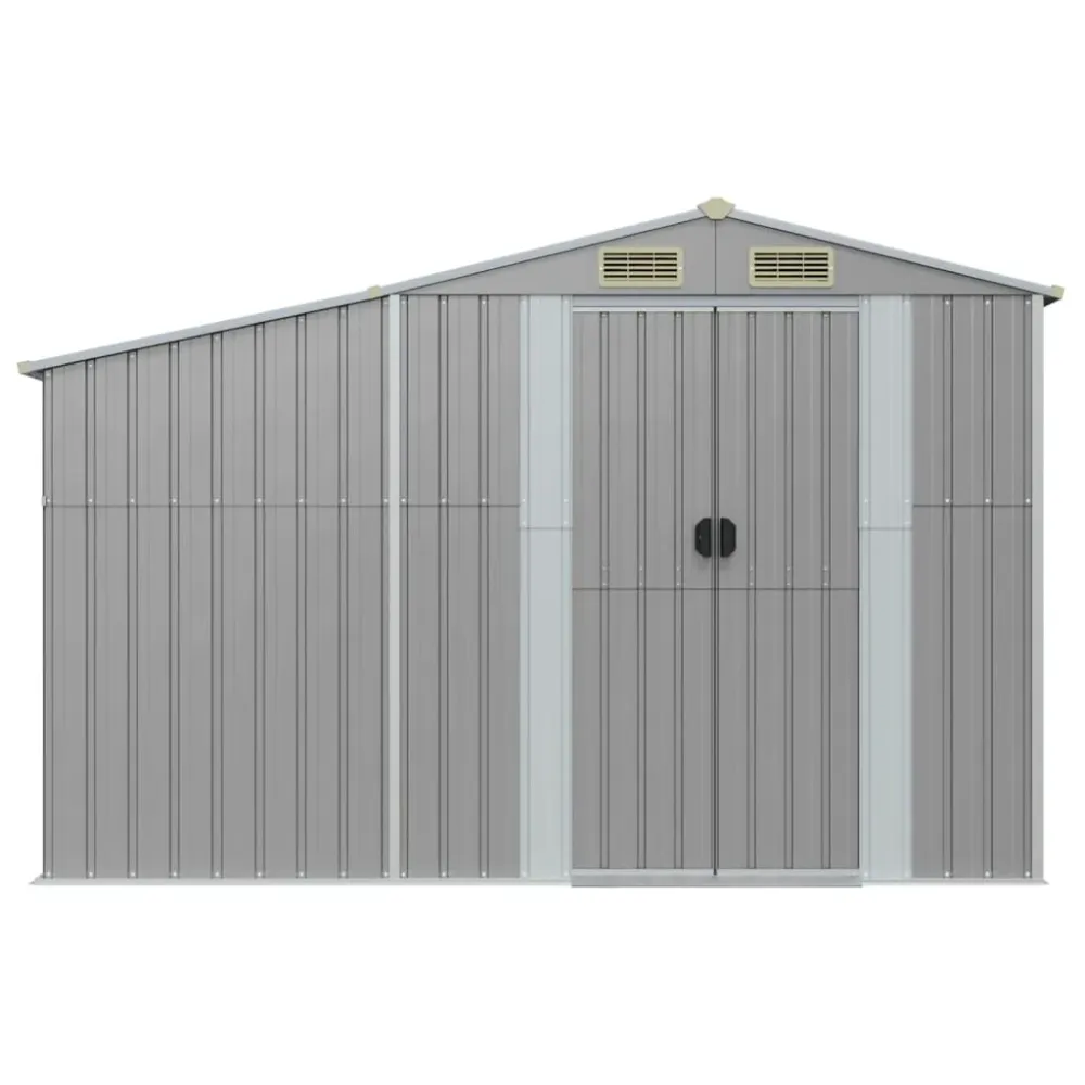 Abri de jardin cabane cabanon maison de stockage remise extérieur hangar outils ferme 277 x 93 x 179 cm acier galvanisé gr...