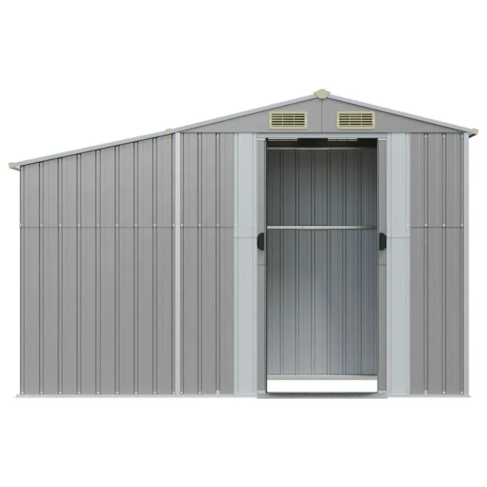 Abri de jardin cabane cabanon maison de stockage remise extérieur hangar outils ferme 277 x 93 x 179 cm acier galvanisé gr...