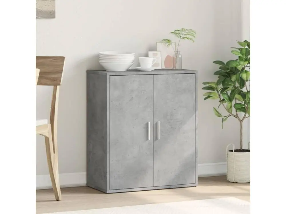 Buffet gris béton 60x31x70 cm bois d'ingénierie - Compatible Multimarque
