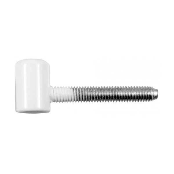 Fiche mâle sur platine pour menuiserie VINYLE CGP09130 - 2 trous - Diamètre : 13 mm - gris - OTLAV