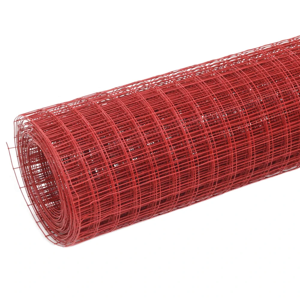 Grillage acier avec revêtement en vinyle 25x1 m rouge