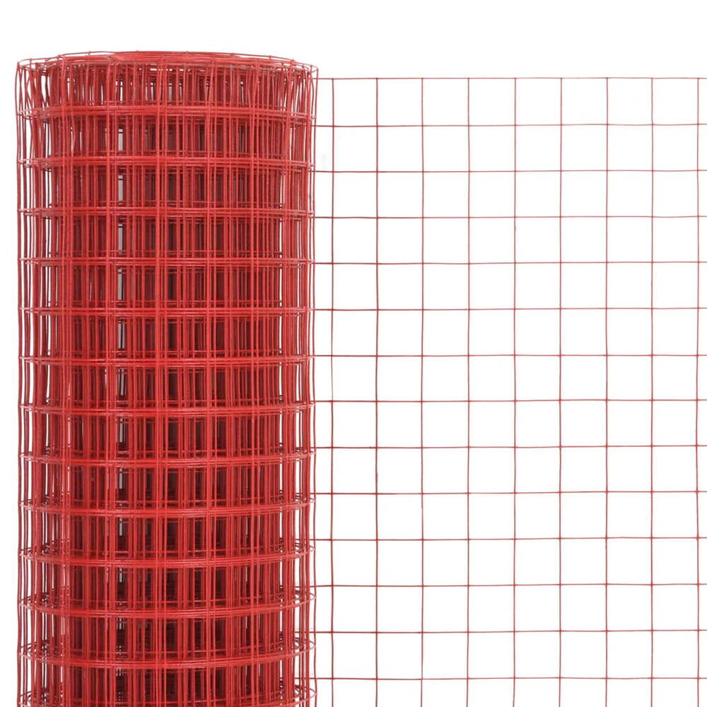 Grillage acier avec revêtement en vinyle 25x1 m rouge