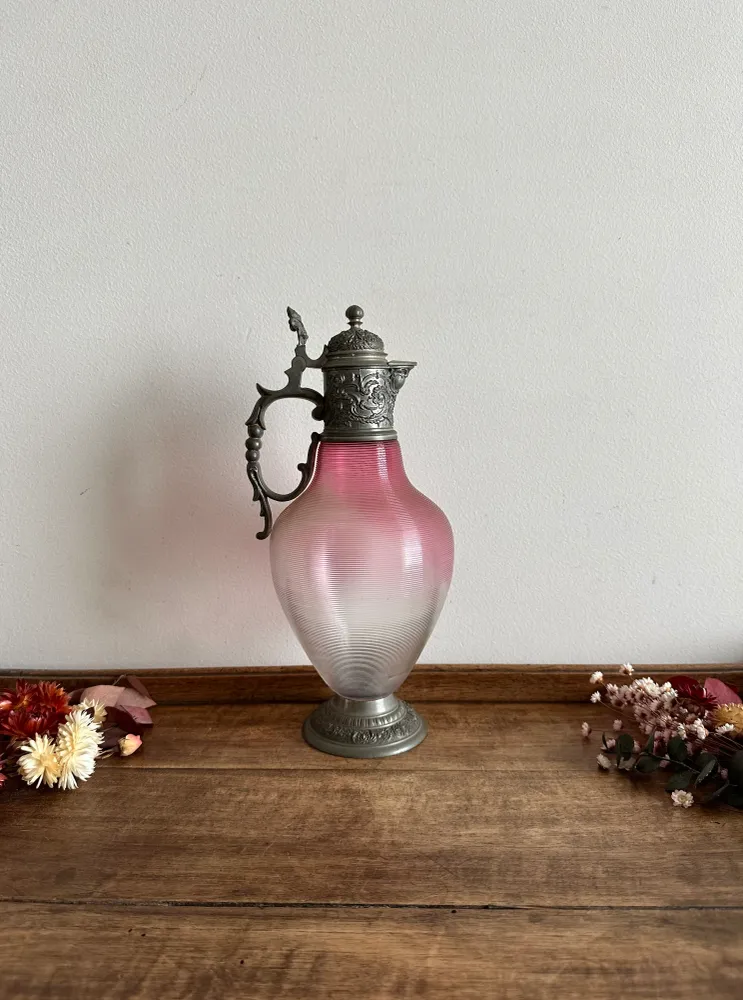Aiguière en étain et cristal de bohème - Installation Facile