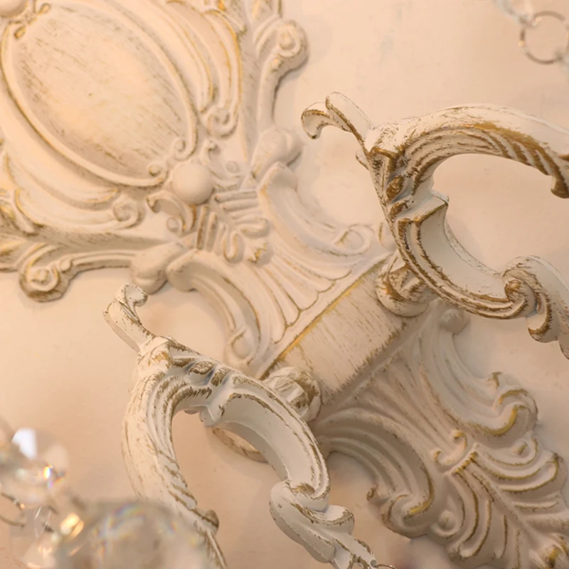 Applique murale en forme de bougie en métal, idées d'éclairage mural pour porte de campagne en blanc avec drapé en cristal...