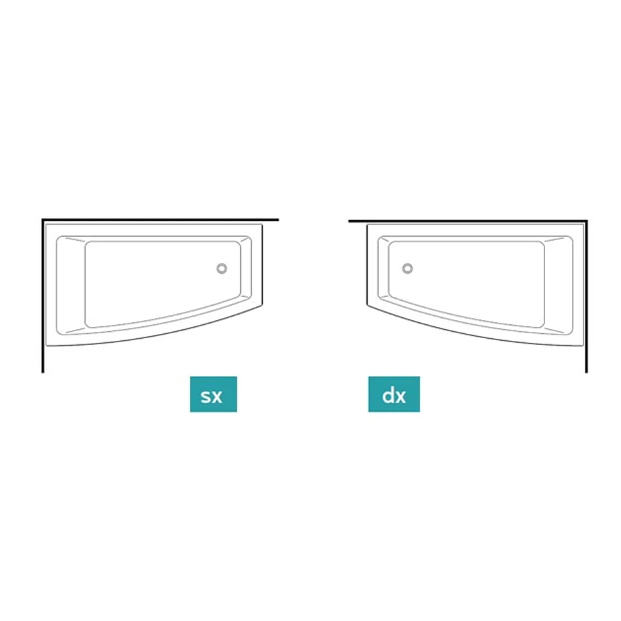 Éclairage Décoratif LED Vasca idromassaggio asymétrique en acrylique avec démarrage pneumatique Modèle Neo