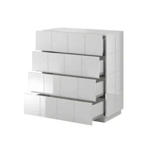 Commode design blanc brillant + LED Flow - Sans LED avec 16 couleurs RVB