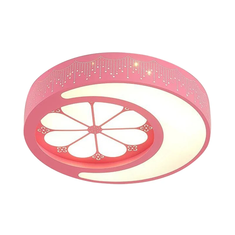 Kit d'Éclairage Ambiance Chambre d'enfant Lune et Fleur Plafonniers Encastrés Lumière Acrylique Art Déco Plafonnier