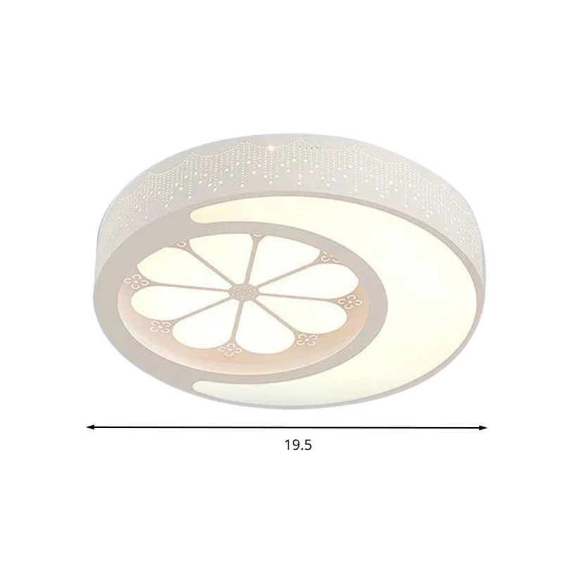 Kit d'Éclairage Ambiance Chambre d'enfant Lune et Fleur Plafonniers Encastrés Lumière Acrylique Art Déco Plafonnier