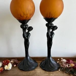 Lampes style Art édit globes orangés Lampe