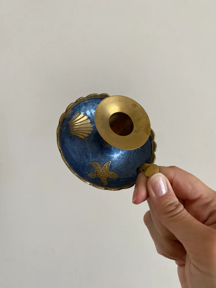Luminaire en forme Bougeoirs en laiton émaillés