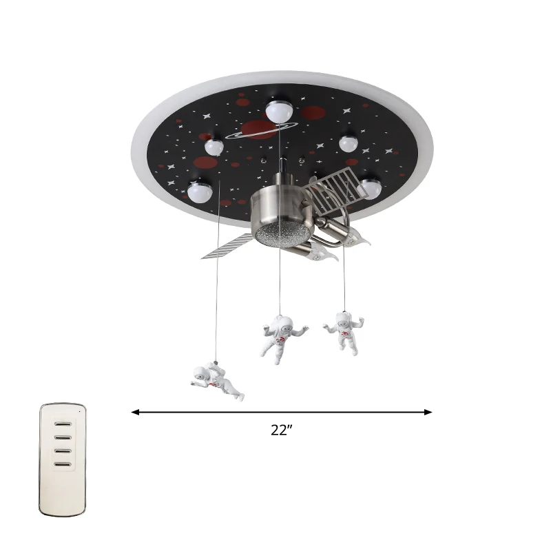 Satelliten-Deckenleuchte aus Metall, 3-flammige Deckenleuchte für Kinder mit Astronauten-Deko avec effet scintillant