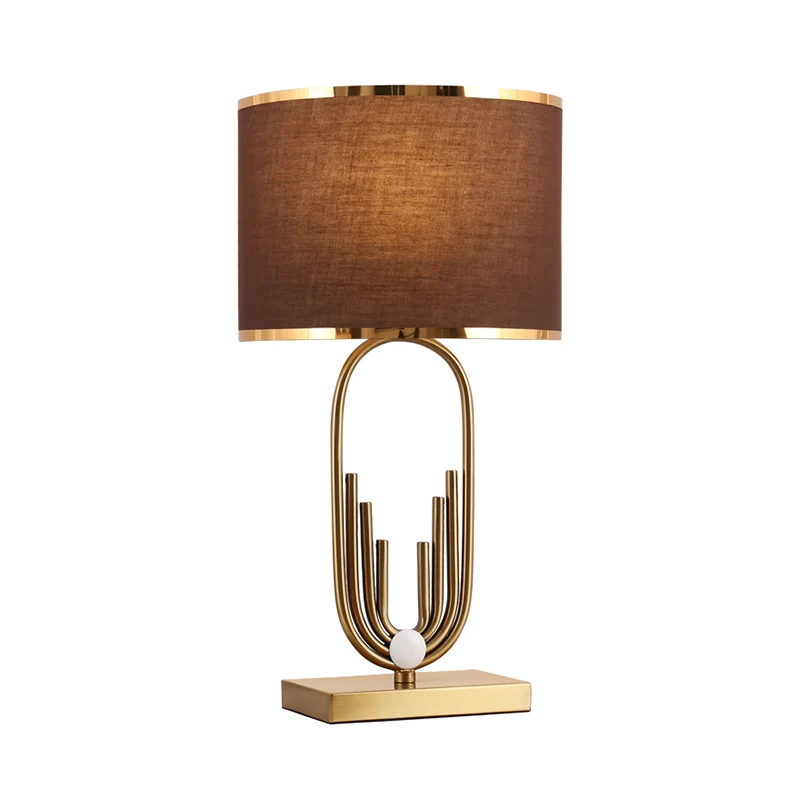 Stoff-Trommelschirm-Tischbeleuchtungsideen Minimalismus 1-flammige Wohnzimmer-Nachttischlampe pour ambiance cosy