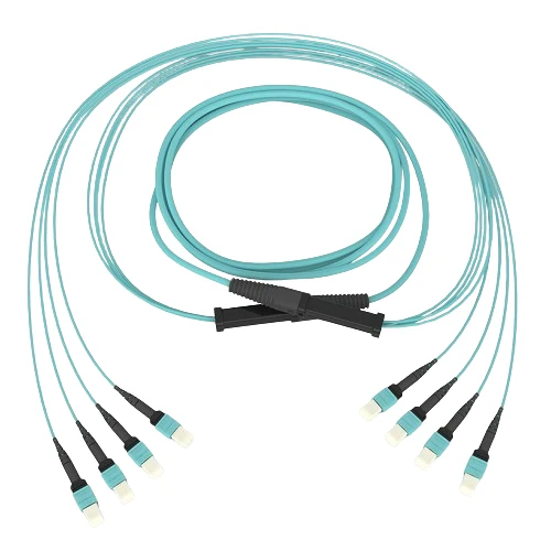 100" Feet EDGE8 MTP Trunk 50 µm Multimode OM3 to 8F MTP Pinned Connector 16F 33" Legs GE5E516TPNDDU100F
