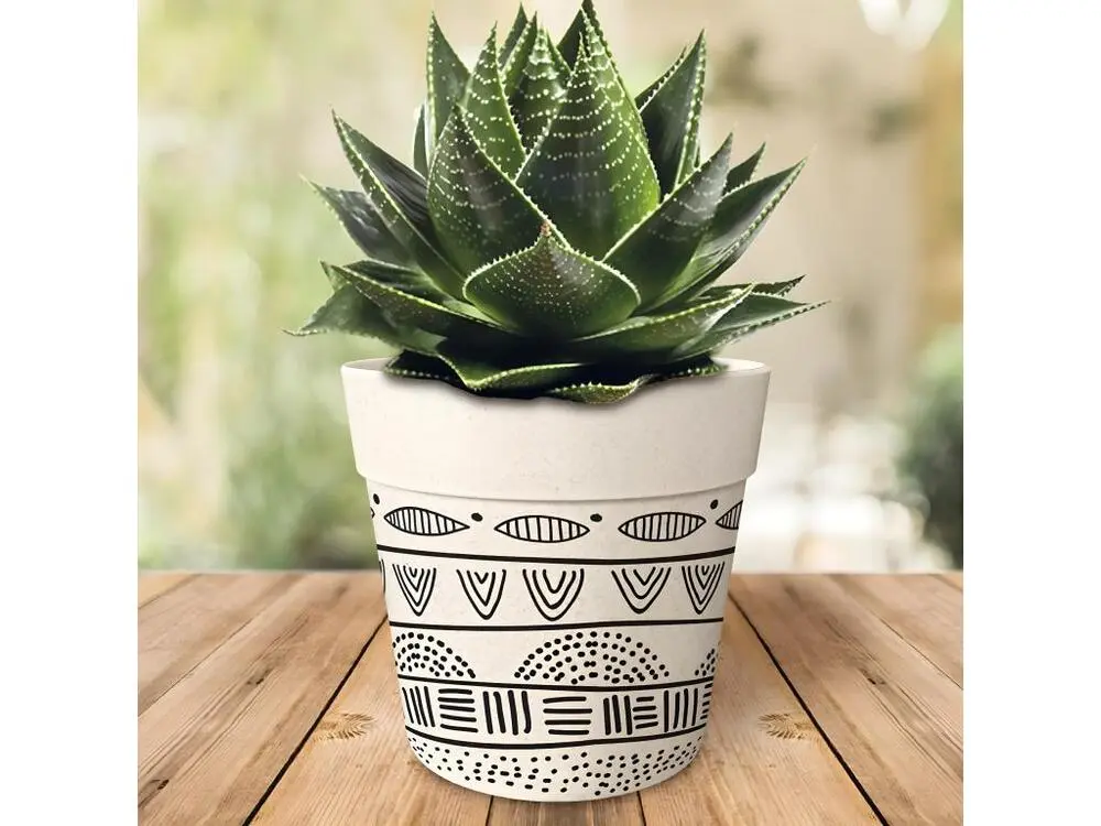 Cache pot en bambou ethnique 15.5 cm