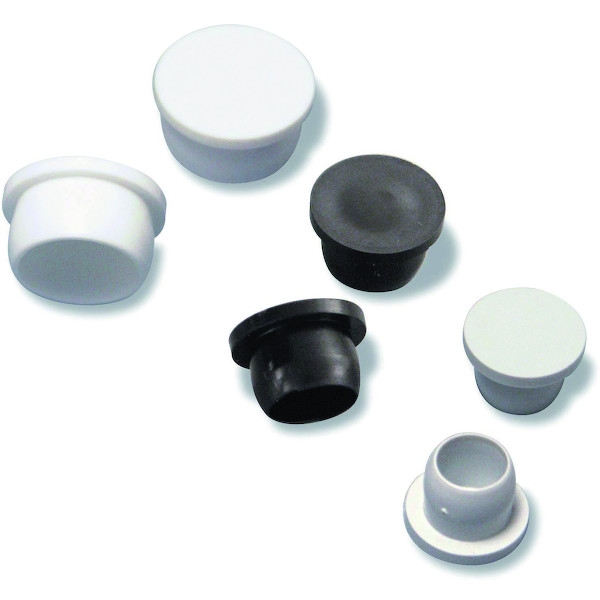 Cache pour ferrure d'assemblage pour meuble - 14 mm - Blanc - GOETTGENS en acier galvanisé
