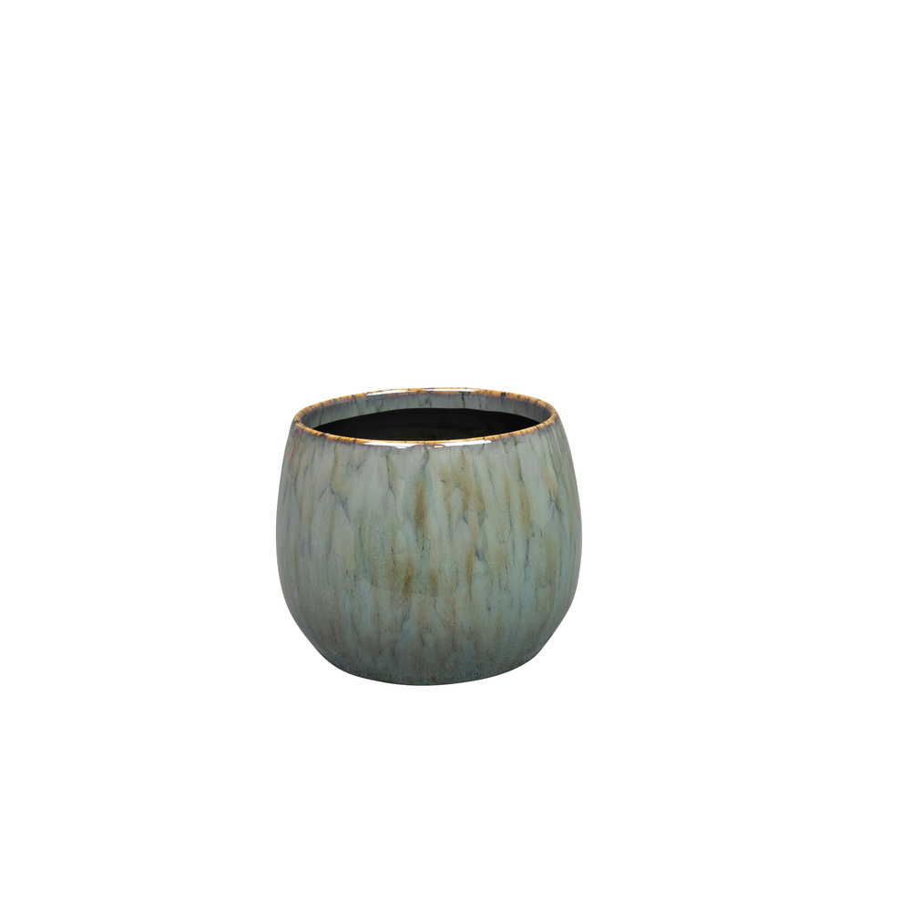 Cache-pot Odile bleu - D.13xH.11cm avec système de verrouillage