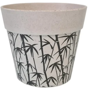Glissière télescopique Cache pot bambouseraie en bambou 15.5 cm