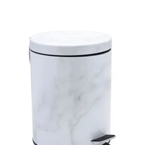 Kitchen Life 5L Marble Design Dust Bin - Blanc pur