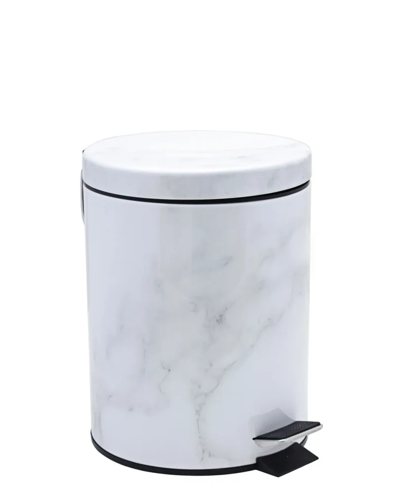 Kitchen Life 5L Marble Design Dust Bin - Blanc pur