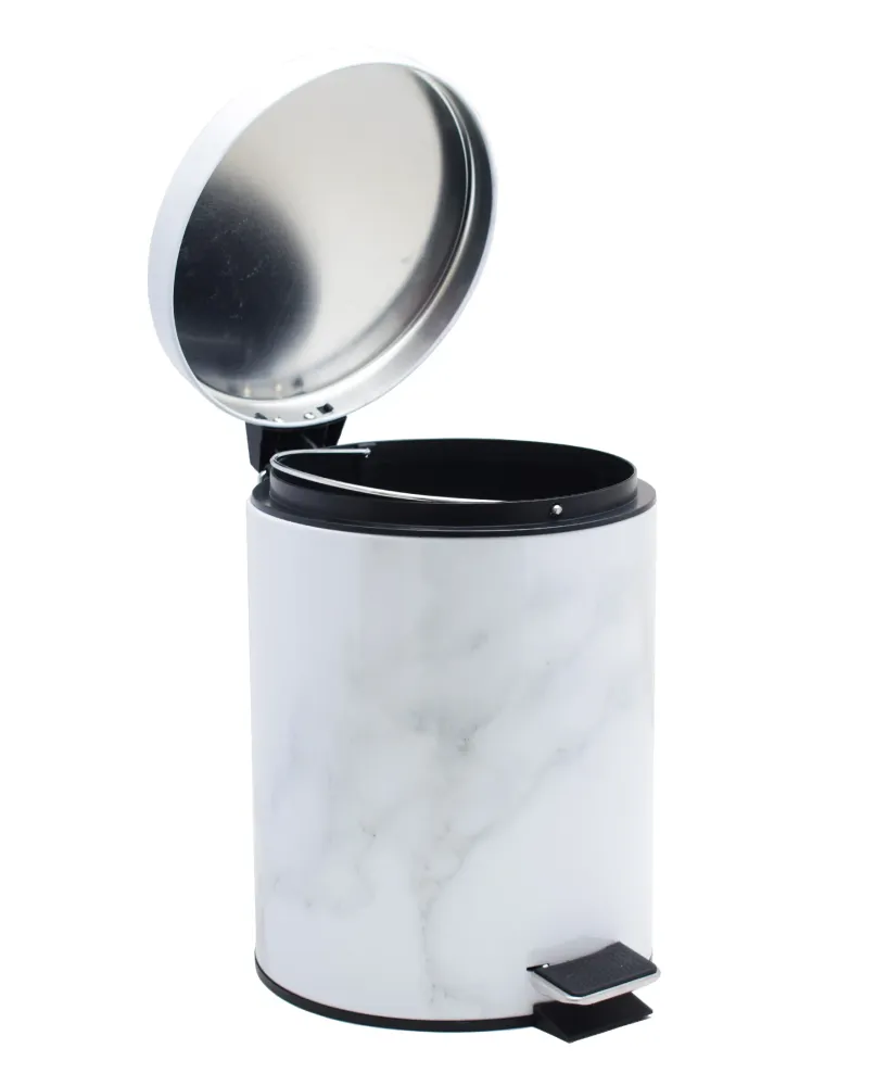 Kitchen Life 5L Marble Design Dust Bin - Blanc pur