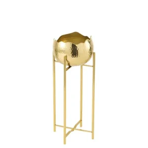 Pied réglable pour meuble Cache pot sur pied en métal or 21x21x45 cm