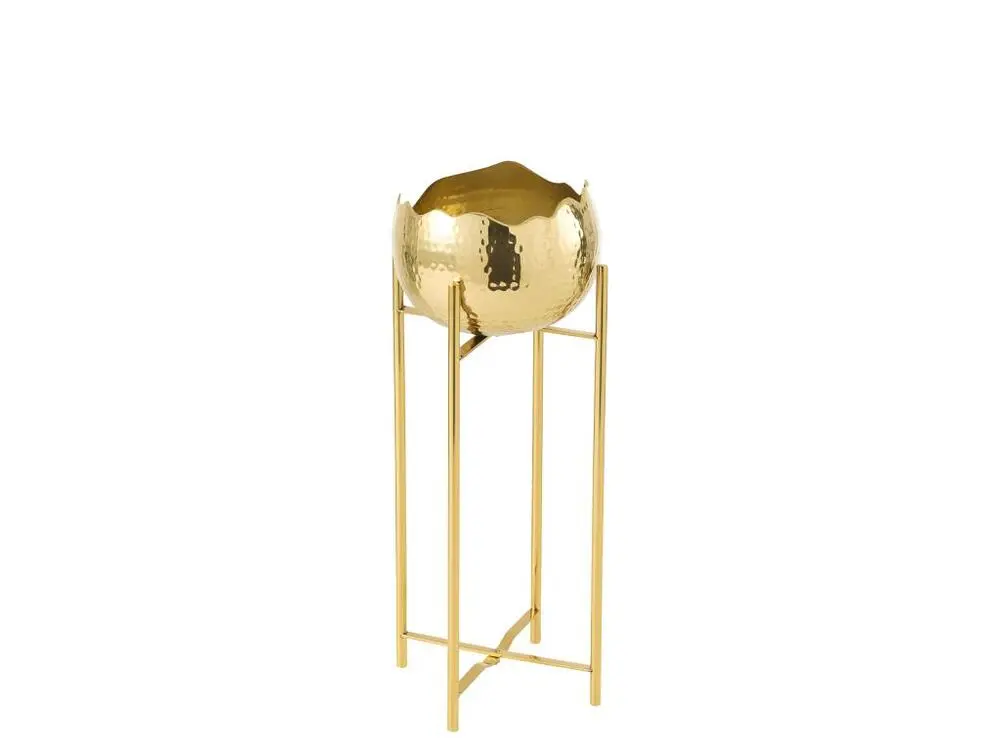 Pied réglable pour meuble Cache pot sur pied en métal or 21x21x45 cm