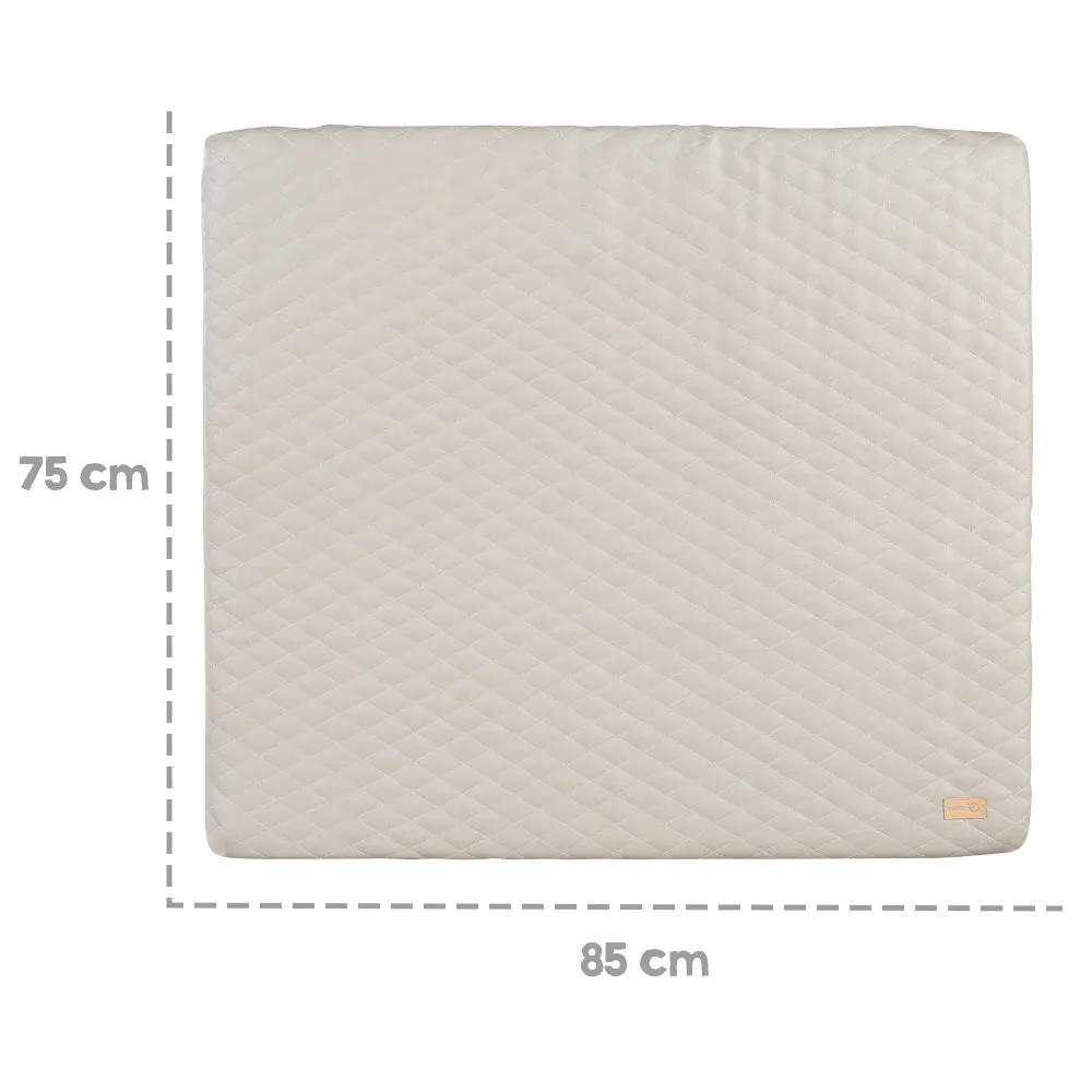 Wickelauflage 'Luxe' 85x75, abwischbares PU-Leder, Design 'Greyish gesteppt'