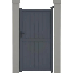 Certifié CE Portillon aluminium "Maurice" - 101.2 x 180.9 cm - Gris
