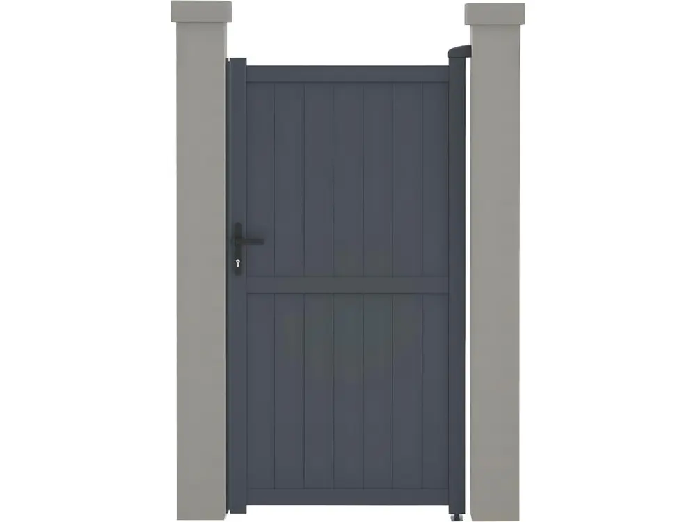 Certifié CE Portillon aluminium "Maurice" - 101.2 x 180.9 cm - Gris