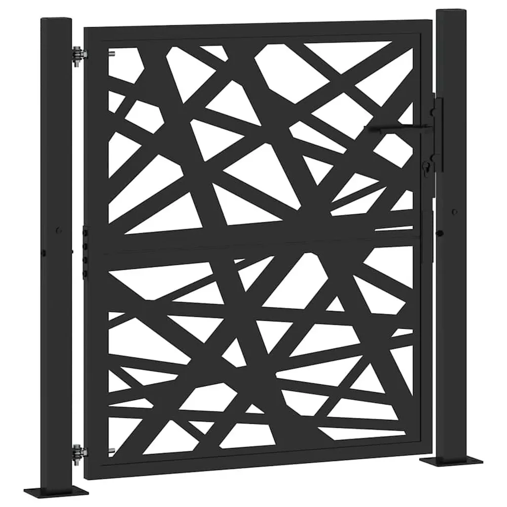 Interphone vidéo Portail de jardin noir 105x106 cm acier conception de lumière
