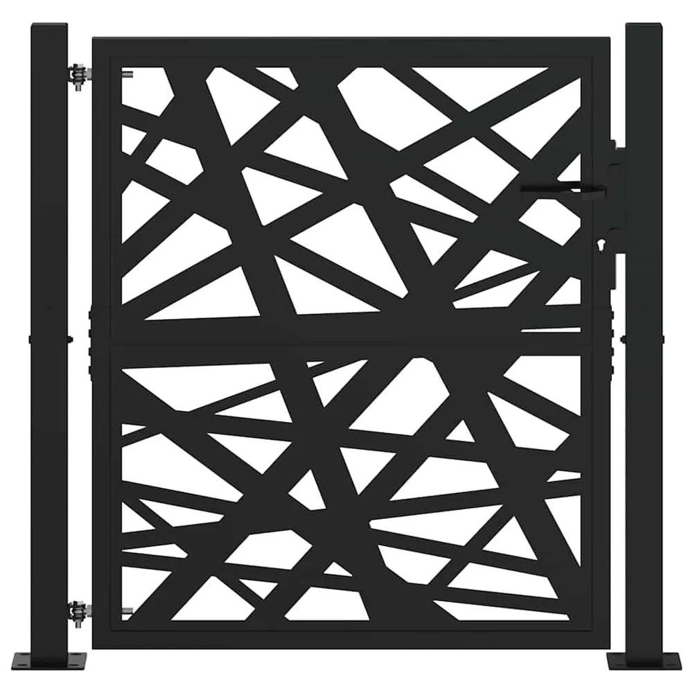 Interphone vidéo Portail de jardin noir 105x106 cm acier conception de lumière