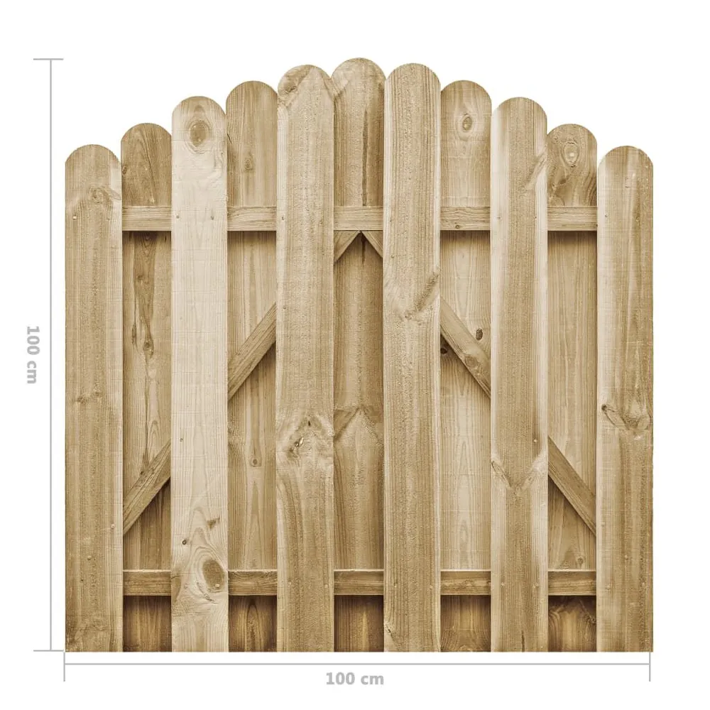 Portail de jardin Bois de pin imprégné 100x100 cm avec fonction talkie-walkie
