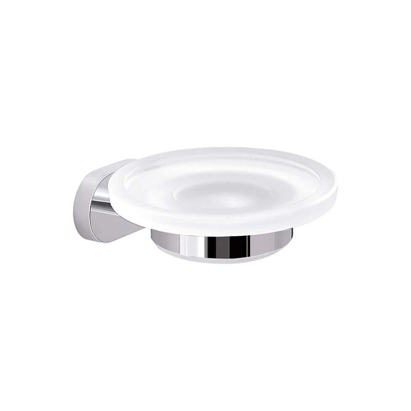 Porte-savon mural Gedy Bernina en verre et acier inoxydable chromé pour portail